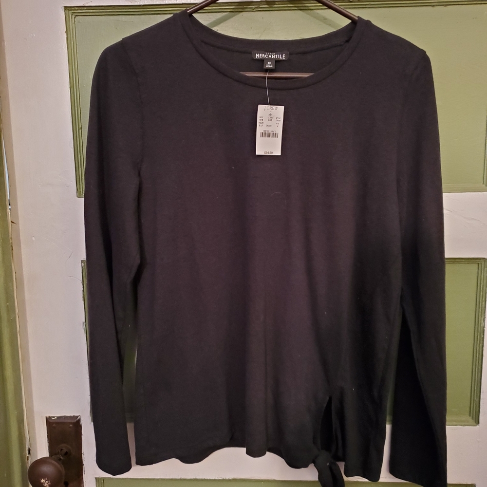 Black NWT JCrew Mercantile knotted casual top